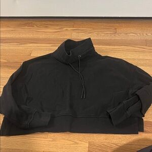 Old Navy Black Cropped Funnel Neck Sweatshirt